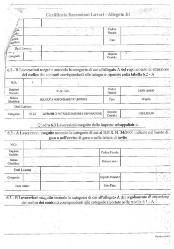 Attestazione Gestione Impianti di Movimentazione Comune di Napoli